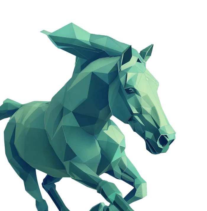 Illustrated palomino horse, the Racetrack mascot